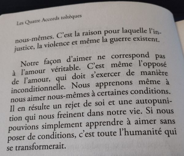 extrait des quatre accords Toltèques qui parle de l'Amour